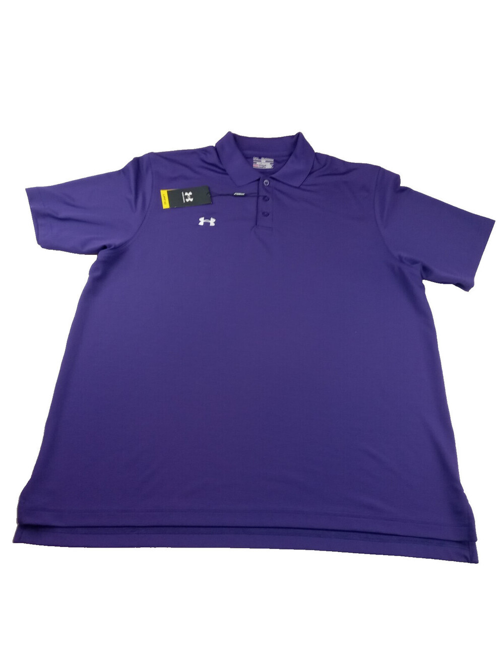 Under Armour Tech Polo Shirt Mens XXL Purple HeatGear Loose Fit Short Sleeve 2XL